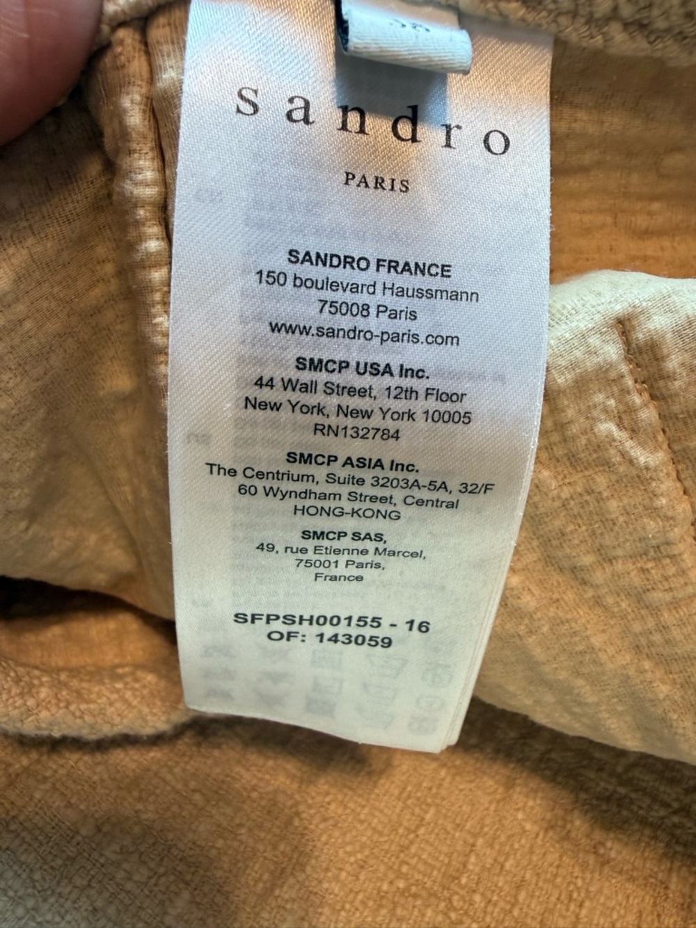 Sandro Shorts Womens 38. USA 6 Small Beige Tan Pierrot High Waisted Textured - Picture 5 of 15